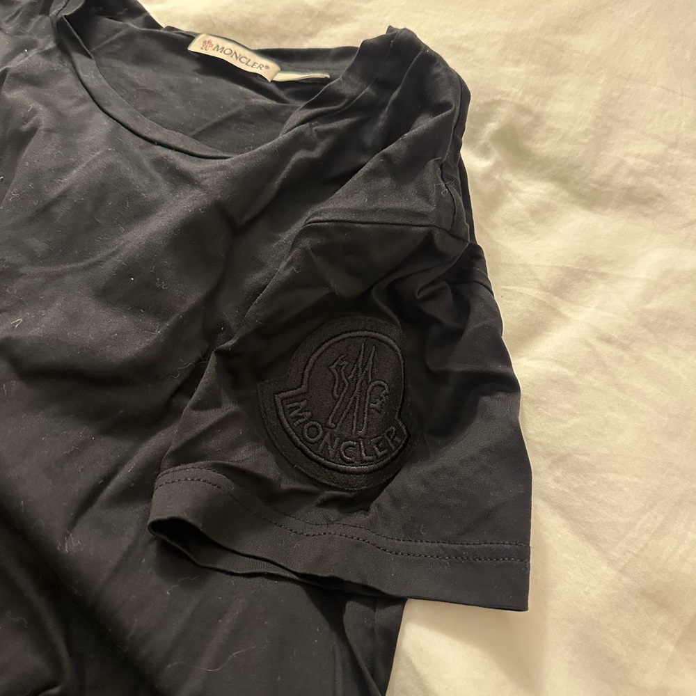 Moncler Black Logo Patch Cotton Tshirt